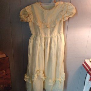 Antique Little Girls' Dress Yellow See Measurements